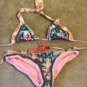Maaji Pink and Green Bikini Set